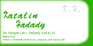 katalin hadady business card